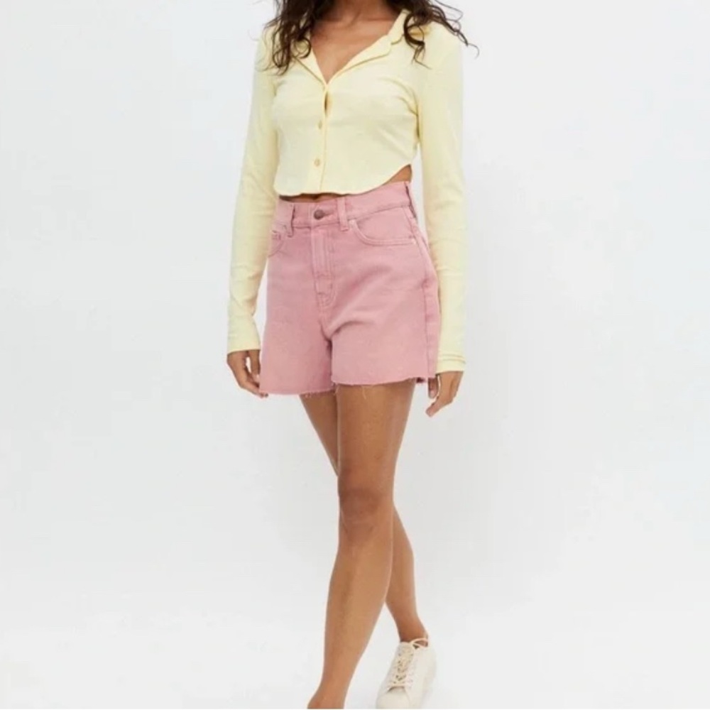 BDG High Rise Jean Shorts Pink Denim Size 26 Kidcore 90s y2K boho